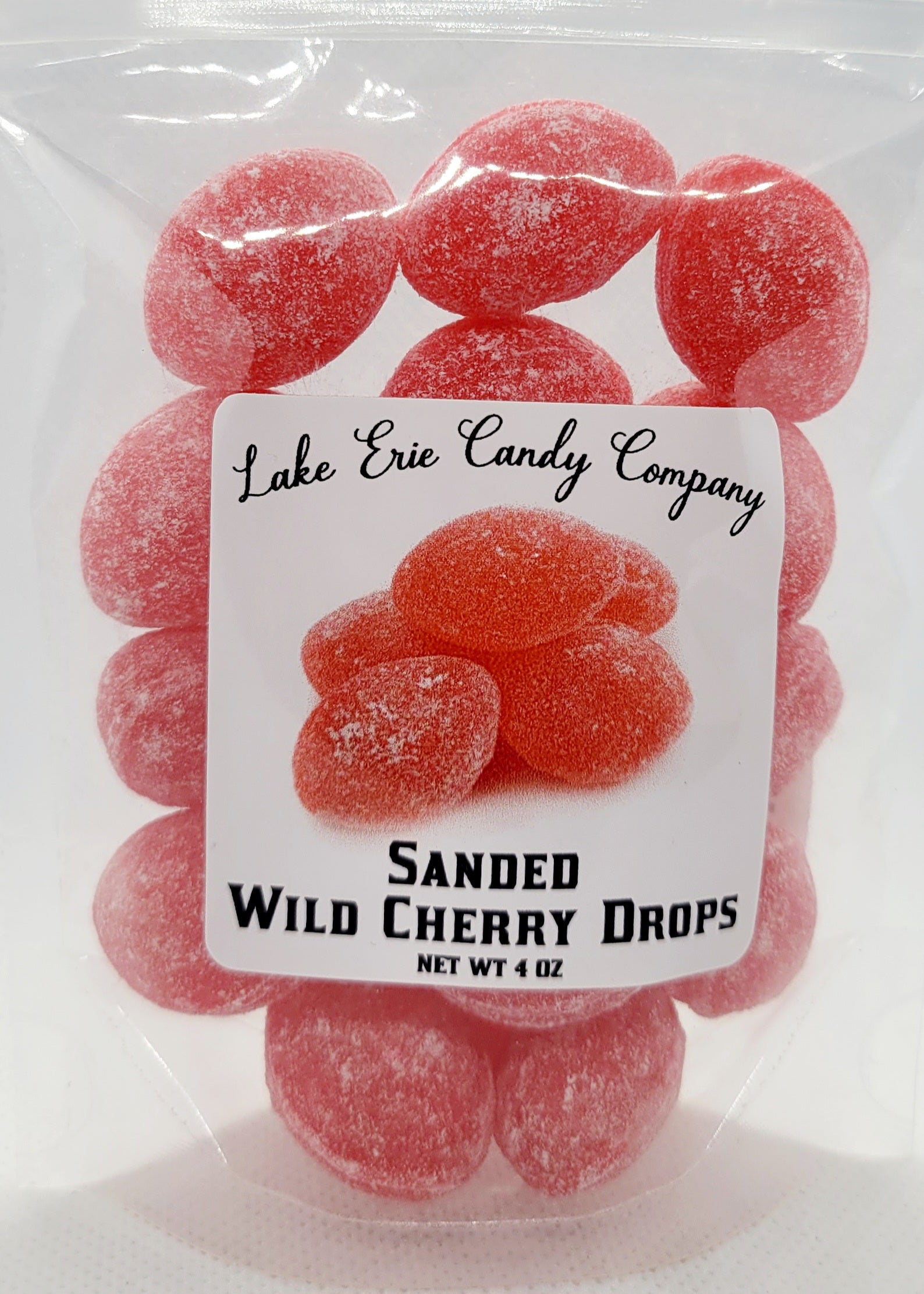 Sanded Wild Cherry Drops – Lake Erie Candy Company