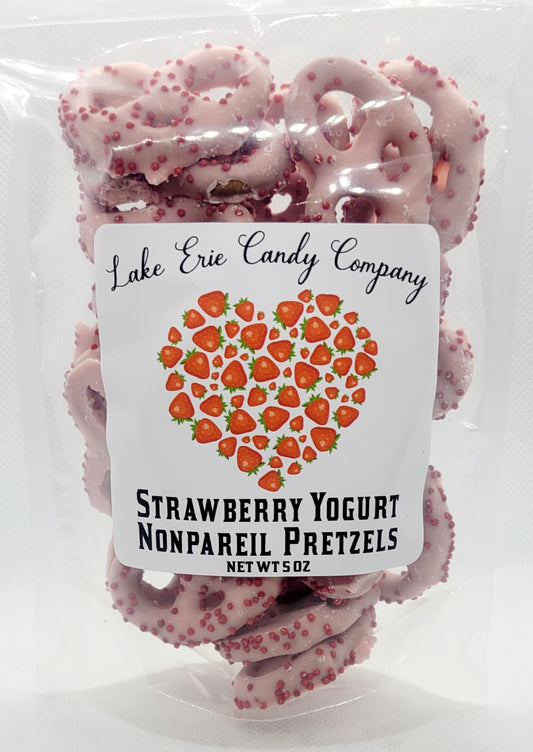 Strawberry Yogurt Nonpareil Pretzels