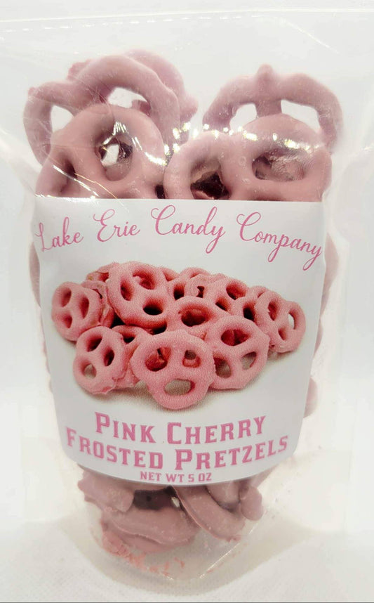 Pink Cherry Frosted Pretzels